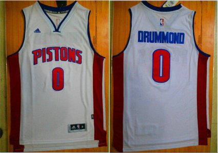 Maillot De Basket Detroit Pistons Andre Drummond 0 Tissus Sportif Fans Edition Blanc